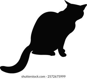 a cat body silhouette vector