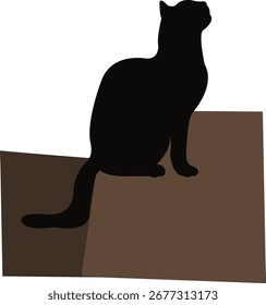 a cat body silhouette vector