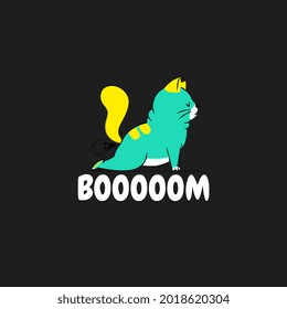 cat boom unisex art wo art one design vector illustration for use in design and print poster canvas