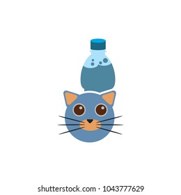 Cat Bootle Logo Icon Design