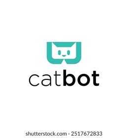 Cat bot logotipo ícone vetor