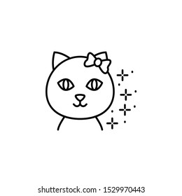 Cat bow icon. Element of cats icon