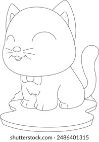 Cat Bow tie Animal Vector Graphic Art Illustration