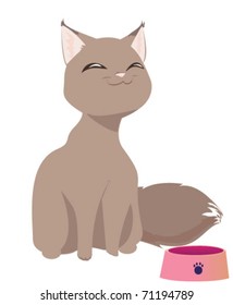 Cat With Bowl