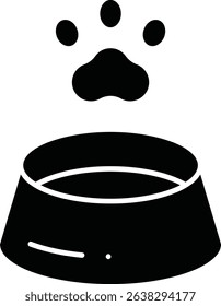 Cat Bowl animal glyph vector, icon, design