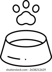Cat Bowl animal vector, line icon, design