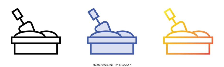cat box icon. Linear, Blue Fill and Gradient Style Design Isolated On White Background