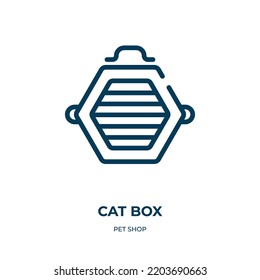 Cat box icon. Linear vector illustration from pet shop collection. Outline cat box icon vector. Thin line symbol for use on web and mobile apps, logo, print media.