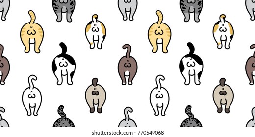 Cat breed kitten butt ball of cat doodle vector Seamless Pattern background wallpaper