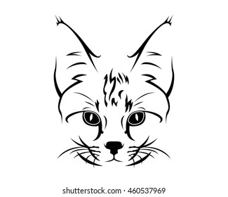 Cat Breed Line Art Logo - Savannah