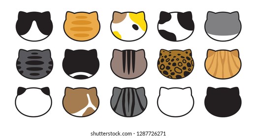 cat breed vector head kitten calico icon logo paw character cartoon illustration doodle symbol graphic