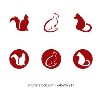 Cat breeds cute pet animal set vector illustration