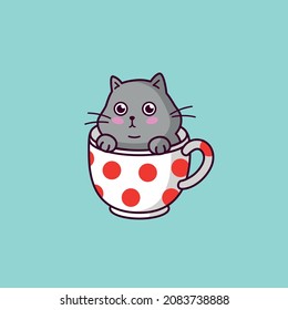 cat british coffee cup cute
