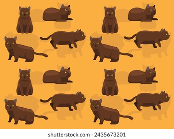 Cat British Shorthair Red Coat Cartoon Cute Seamless Wallpaper Background
