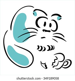 Cat broke cup