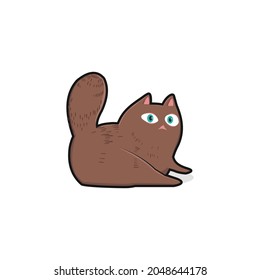 cat brown cute vector illustration design