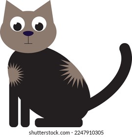 a cat with brown spots. Vector file for designs.
