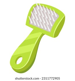 Cat brush or fur remover.Pet care and animals grooming.Groomer pet brush.Vector flat illustration.Isolated on white background.