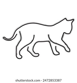 Katzenbürstenstriche auf weißem Hintergrund. Vektorillustration.