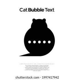 Cat bubble text logo design and icon vector for your illustration