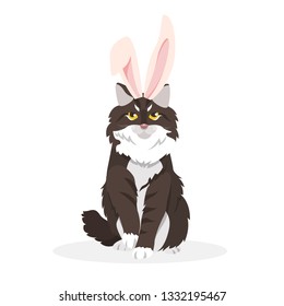 A cat with bunny ears