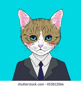 Cat of businessman