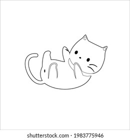 Cat Butt Coloring Page Cat Lovers Stock Vector (Royalty Free ...