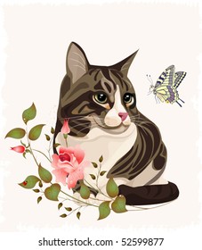 cat and butterfly.eps 10