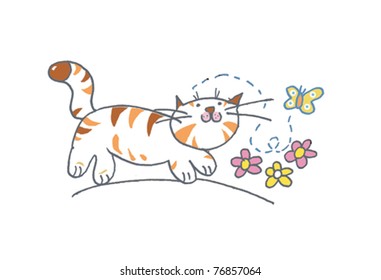 Cat and Butterfly