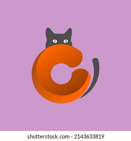 cat y c pueden utilizarse como logotipo para su producto o como material para sus necesidades de diseño de ilustración