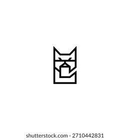 Cat C letter abstract logo design.