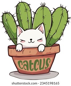 Cat Cactus Catcus, cute kawaii