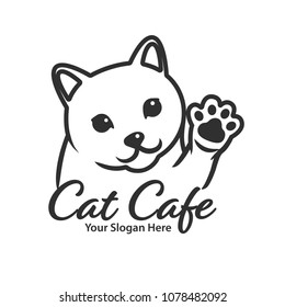 Cat cafe logo design