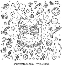 cat cake coloring