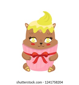 cat cake vector