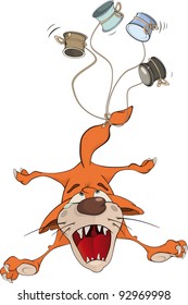 Cat and cans