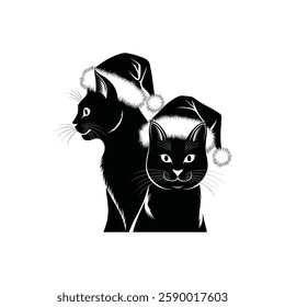 Cat Cap  Silhouette With White Background