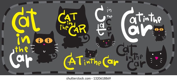 Cat in the Car Cat Vector for Car
