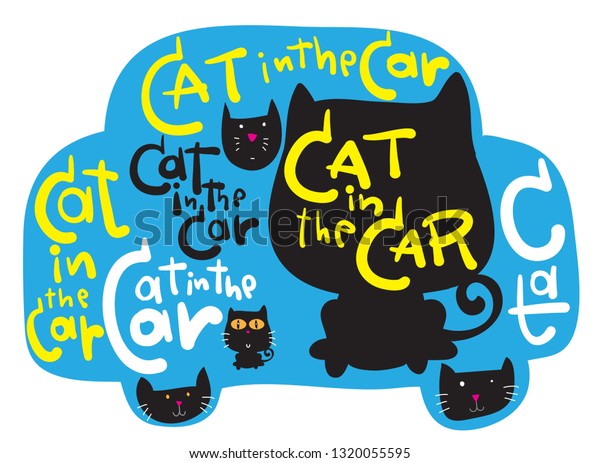 Cat in the Car Cat Vector\
for Car