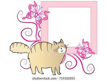 cat with card border