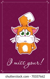 Cat card. Vector
