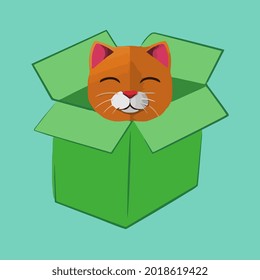 cat cardboard box funny cat in a box wo plus ize art hirt vector design illustration print poster