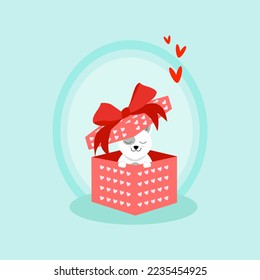Cat in a cardboard box. Kitten is looking out of a box. Vector illustration
