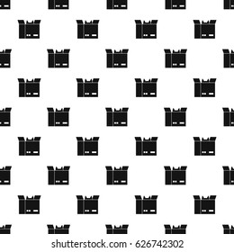Cat in a cardboard box pattern seamless in simple style vector illustration