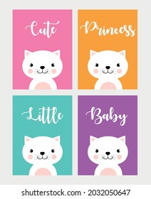 Cat Cards vector illustrations POSTER POSTCARD