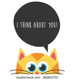 cat card.Vector Illustration
