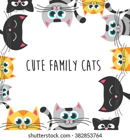 cat card.Vector Illustration