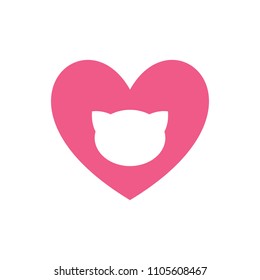 Cat care logo design template concept