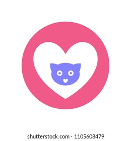 Cat care logo design template concept