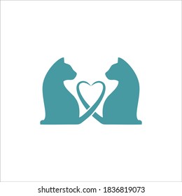 cat care vector logo template